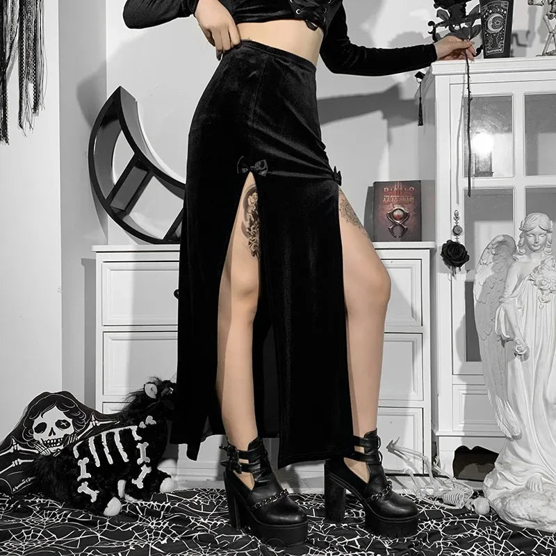 Punk Style Skirt Women's New Chic Halloween Festival Long Party...