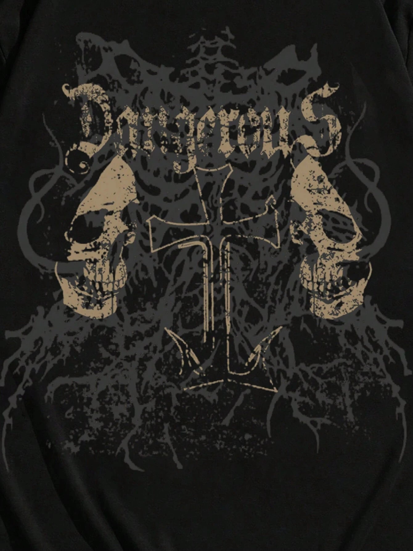 Grunge Punk Skull Printed Women Men Unisex Cotton T-shirt Luxury Brand Fashion Big Size Top Casual Short Sleeve Classic Tee Tops
